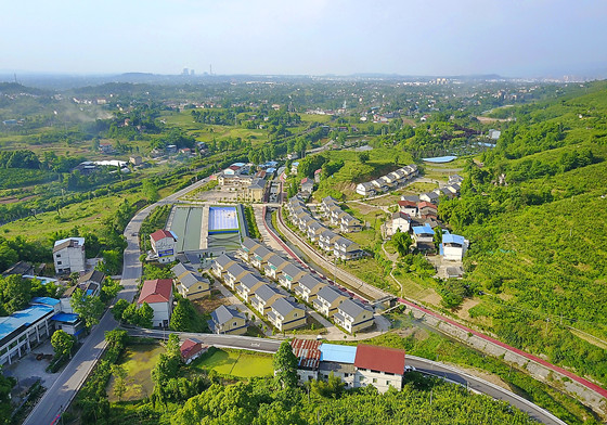 四川省华蓥市禄市镇依托优质梨产业兴建的梨园新村，在斜阳映照下显得格外美丽祥和 邱海鹰 摄_副本.jpg