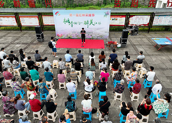 1655708720187659.jpg 2)6月17日,当地农民举办采摘节推广生态桃李.jpg