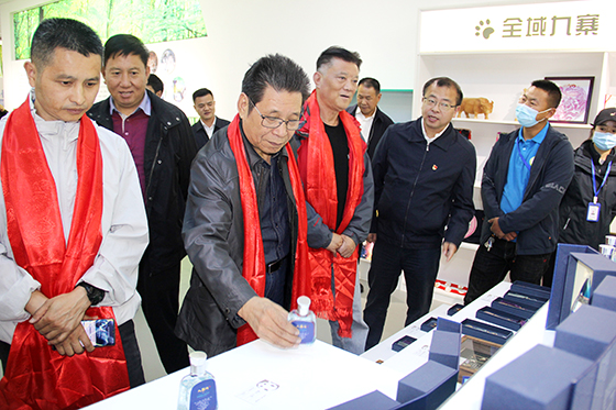 四川省政协原副主席解洪（左四），中国县镇经济交流促进会副会长、四川省县域经济学会会长张成明（左三）率队调研考察九寨沟旅游产品  卢锦根 摄.JPG